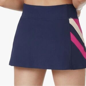 NWT-Fila Women's Heritage Knit Skort Fila Navy/Ecru/Fuchsia Purple L